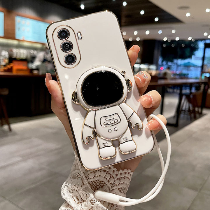 LECOMES%20for%20Huawei%20Nova%20Y70%20Back%20Cover%20with%20Lanyard%20Astronaut%20Folding%20Bracket%20Stand%20Luxury%206D%20Plating%20Square%20Stylish%20Girls%20Phone%20Case%20Soft%20Silicone%20Mobile%20Cases%20Pouch%20-%20Image%204