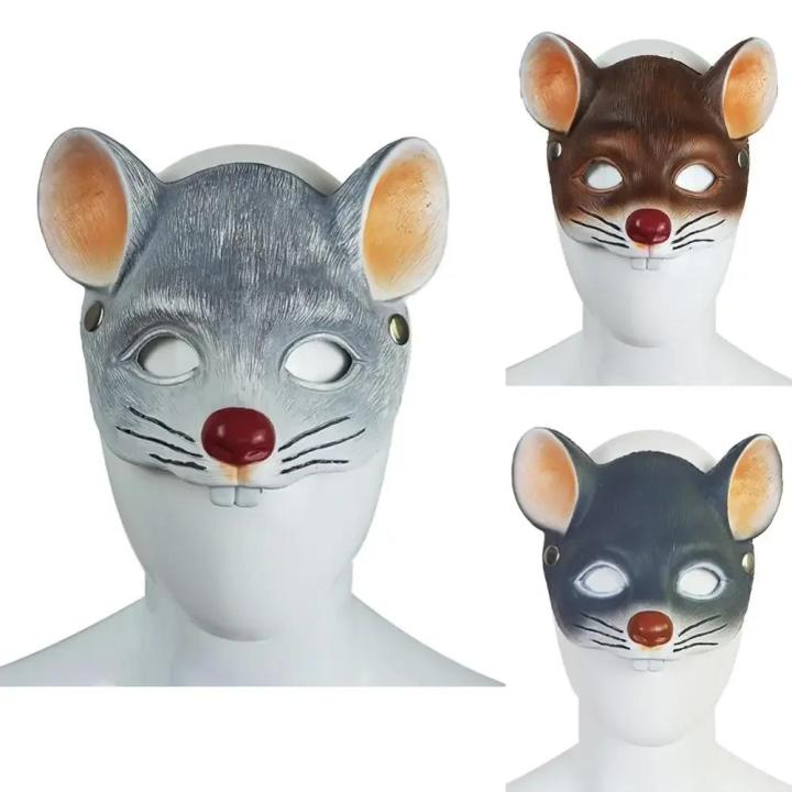 Halloween%20Cartoon%20Gray%20Brown%20Rat%20Animal%20Mask%20Mouse%20Half%20Face%20Cosplay%20Cat%20Leather%20Masquerade%20Carnival%20Party%20Masks%20Props%20Kid%20-%20Image%206