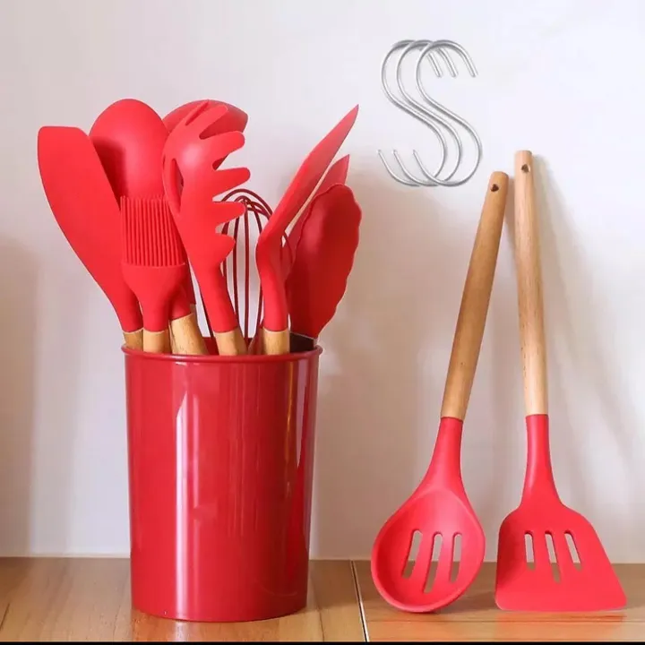 12%20pieces%20Non-Stick%20Red%20Silicone%20Kitchen%20Cooking%20Utensils%20Tools%20Set%20with%20Wooden%20Handle%20-%20Image%204