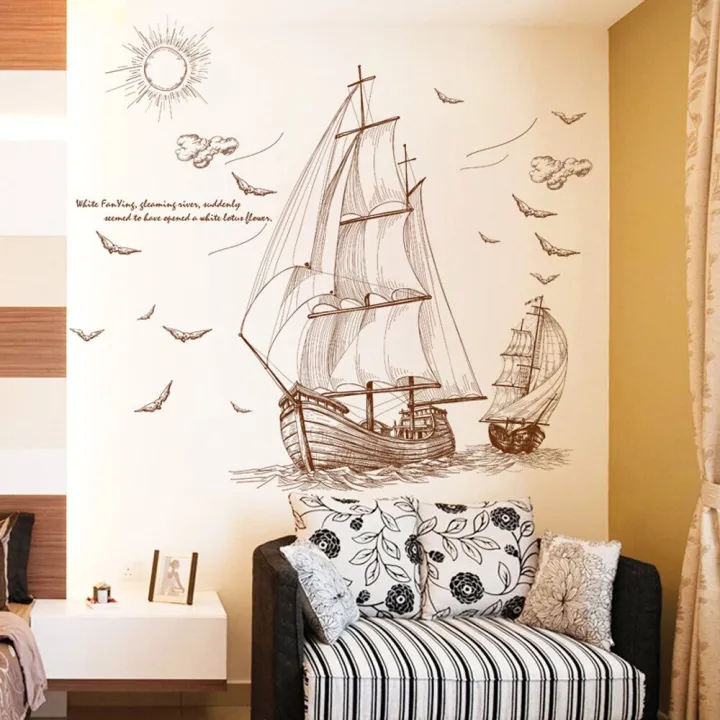 Brown%20Ships%20sailing%20in%20deep%20sea%20classic%20wall%20decoration%20Sticker%20%20room%20wallpaper%20bedroom%20nursery%20window%20decor%20wall%20stickers%20%20wedding%20decoration%20birthday%20decoration%20kids%20room%20decoration%20Wall%20Stickers%20-%20Image%202