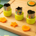 3Pcs/Set Star Heart Flower Shape Vegetables Cutter Plastic Handle Portable Stainless Steel Fruit Cutting Kitchen Gadgets Luolong. 