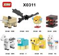 8pcs/set Minecraft Building Blocks Ender Dragon Magma Cube Skeleton Horse Minecraft Figures Mini Building Block For Children Kids Gift Toys X0311. 