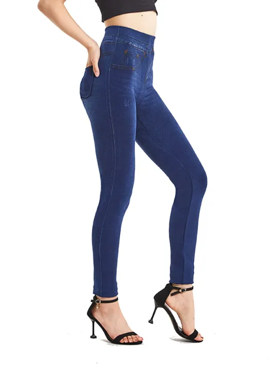 VISNXGI%20Stretchy%20Solid%20Color%20Plus%20Size%20Jeggings%20Fashion%20False%20Jeans%20Women%20Tight%20Seamless%20Pocket%20Leggings%20Soft%20Pencil%20Pants%20-%20Image%206