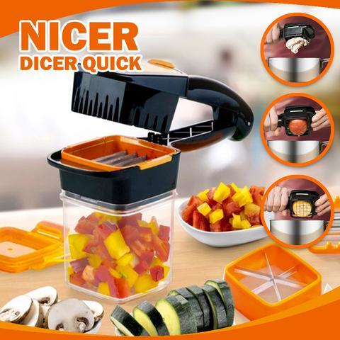 Multi-Function 5 in 1 Kitchen Slicer Vegetable Fruit Quick Nicer Dicer Cutter Chopper and Sharp Stainless Steel Blades