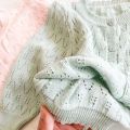 Summer New Child Air Conditioner Cardigan Thin Baby Summer Wear Baby Knitted Hollow Long Sleeve Sweater. 