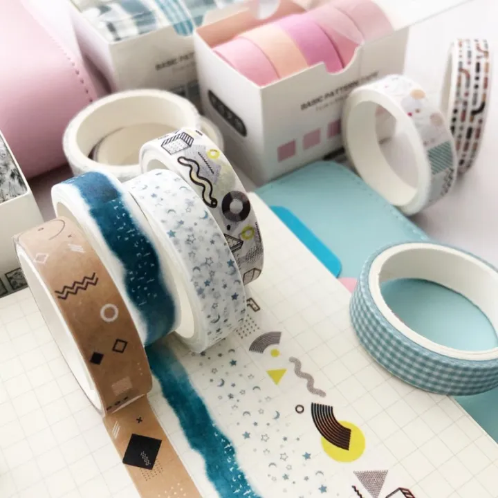 5%20pcs/pack%20Simple%20Basic%20Style%20Washi%20Tape%20Set%20Scrapbooking%20Sticker%20Masking%20Tape%20Supply%20-%20Image%204