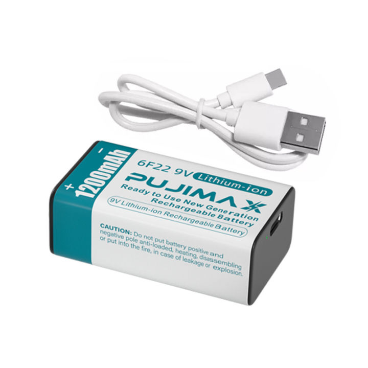 PUJIMAX%201pcs%20usb%20c%209v%20rechargeable%20battery%20type%20c%206f22%209v%20battery%201200mah%209v%20lithium%20battery%20charger%20for%20multimeter%20microphone%20-%20Image%2010