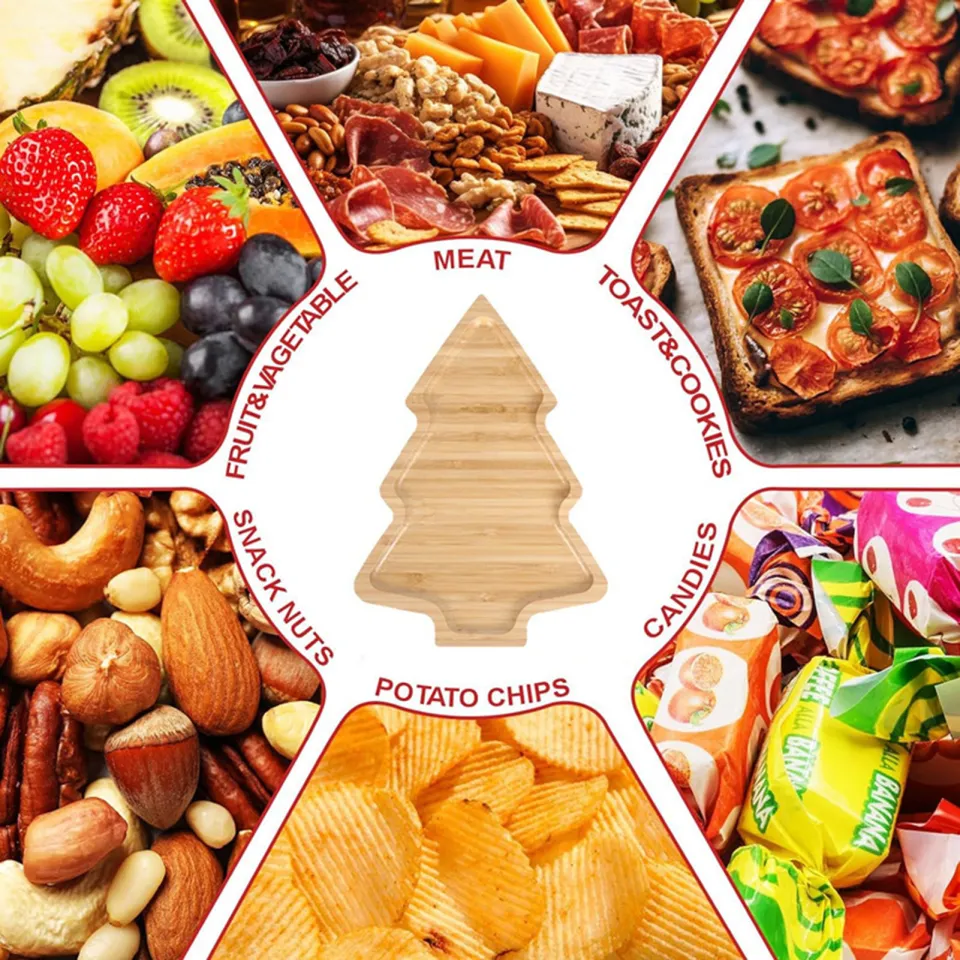 Snack Storage Tray Rustic Christmas Wooden Tray Multi-functional