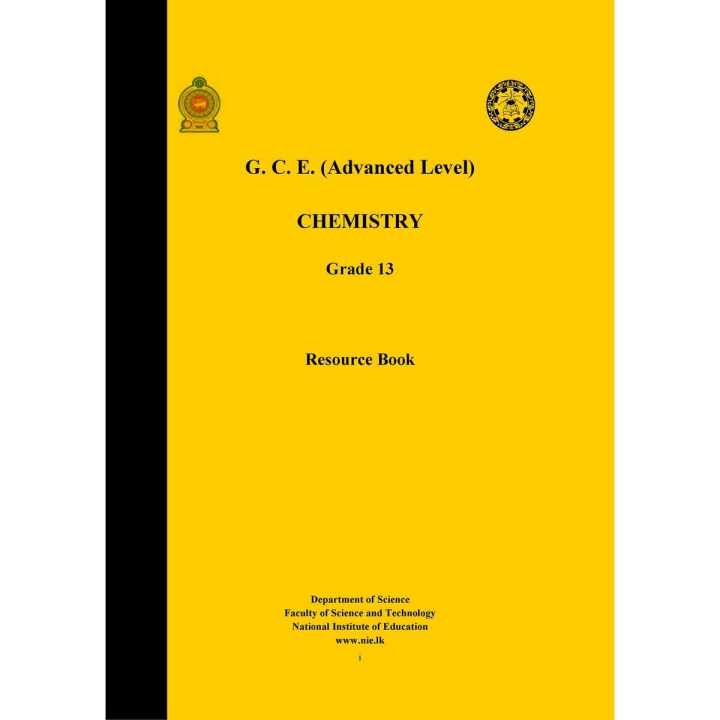 Advanced Level Chemistry Resource Book - Grade 13 (English Medium)