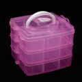 3 Layers 18 Compartments Plastic Embroidery Floss Storage Box Floss Bobbins Beads Storage Organizer Diy Cross Stitch Sewing Tool. 
