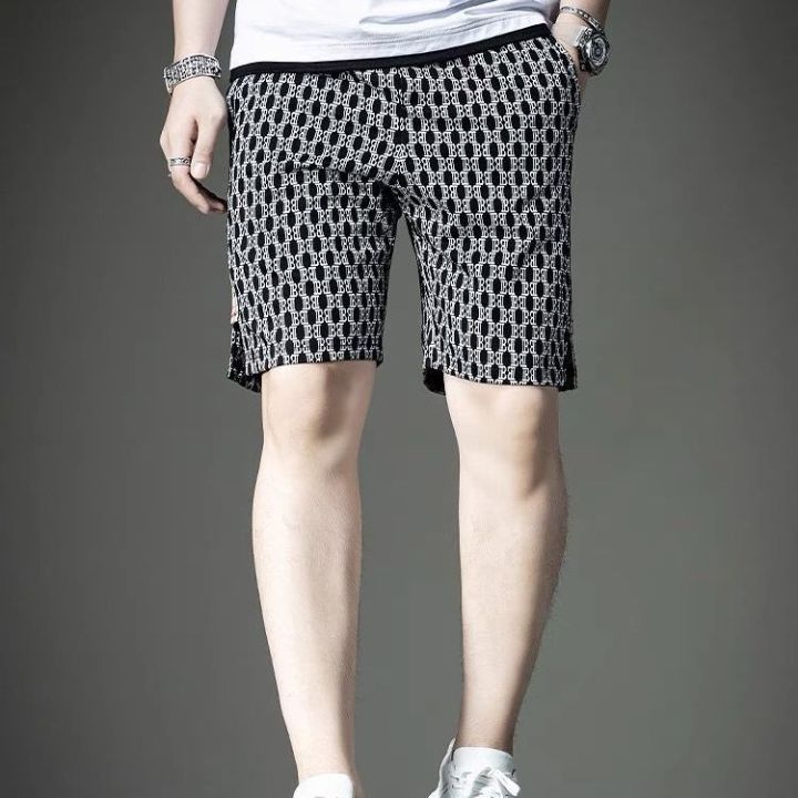 Shorts%20Men's2023Summer%20Thin%20Trendy%20Plaid%20Bermuda%20Shorts%20Quick-Dry%20Pants%20Men's%20New%20Men's%20Slim%20Cropped%20Pants%20-%20Image%202