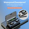 F9 Extra Bass Bluetooth Earbuds Headset With 2200mah Power Bank IPX7 Waterproof Touch with Mic. 