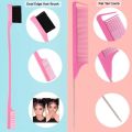 10Pcs Braid Tool Plastic Hair Styling Comb Set New Rat Tail Combs Teasing Hair Brush Edge Brush Hair Tail Tools Triple Teasing Comb. 