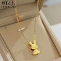 OYJR Rabbit Kwentas Stainless Necklace for Women Non Fade Pendant Gold Chain Nicklace Jewelry. 