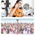 Portable Selfie Stick Bluetooth Remote Control Stabilizer Bracket Handheld Pan Tilt Camera Mobile Phone Live Streaming Quadpod. 