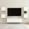 Bedside Cabinets 2 pcs High Gloss White 30.5x30x30 cm Chipboard. 
