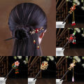 Vintage Wooden Hair Stick Chinese Style Winding Flower Hairpin With Tassel Classical Elegant Lady Hair Clip Hair Accessories. 