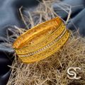 Hight Quality gold plated lock Lover Stylish bangle with stones Eye-catching Design For Women & girls Jewelry. 