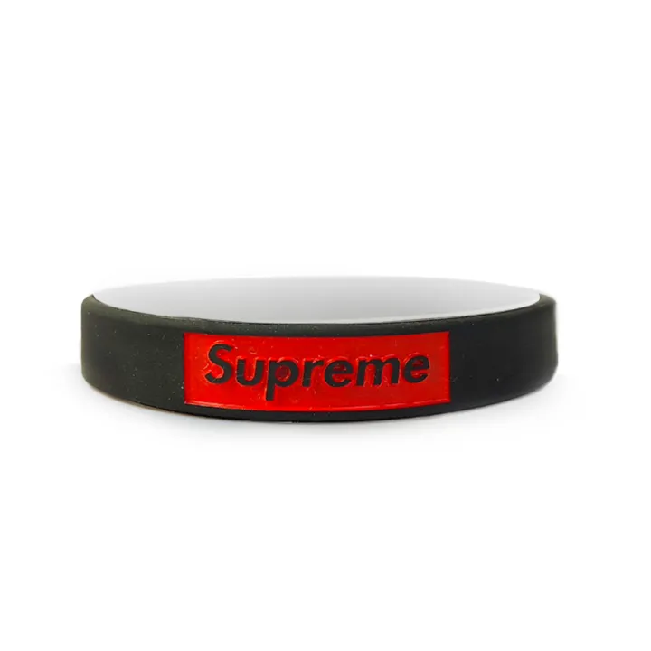 Supreme%20Two%20Tone%20White%20&%20Black%20Silicone%20Mens%20&%20Womens%20Unisex%20hand%20band%20Wristband%20Bracelet%20-%20Image%202