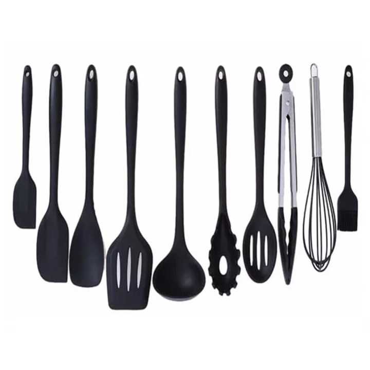 10Pcs Kitchen Cookware Set Nonstick Silicone Spatula Spoon Oil Brush BBQ Clip Heat Resistant Kitchen Utensils DIY Baking Tools