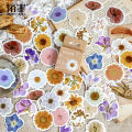 ENWEI 46Pcs Flower Poem Series Stickers Paper Deco Sticker Scrapbooking Design Material Journal DIY Creative Stationery. 