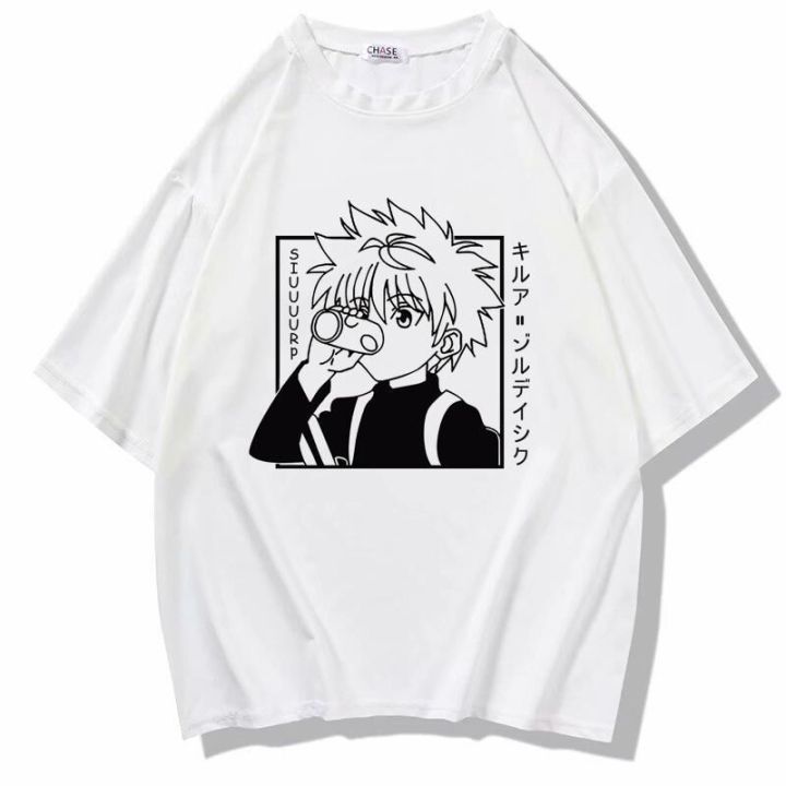 Summer Short Sleeve Anime Full Time Hunter Loose Casual Print SportsTT-shirt round Neck Couple Men's Couple T-shirt