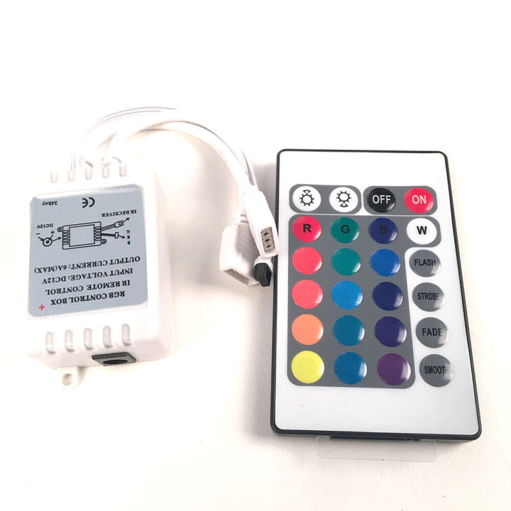 12V 5050 RGB LED Strip Controller box with 24 Key IR Remote Control 5m 2835, Light Control