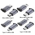 2Pcs Type C Female To Micro USB Male Converter 480Mbps Micro USB Female To Type C/Mini USB Connector 5V 2A for Phone/Tablet/PC. 
