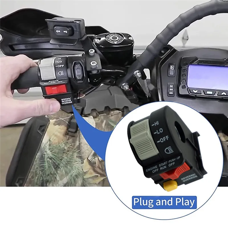 Left Handlebar Bar Switch, Engine Start Run Off Headlight HI LO Off Start Light Switch For Polaris Magnum Scrambler Sportsman Trail Boss Worker Xpedition Xplorer 1999 2001 4010262 4110243 4110248 - Foto 9