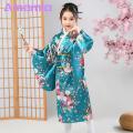 Exquisite Kimono Stunning Cherry Blossom Kimono for Girls Perfect for Cosplay School Performances Easy to Wear Japanese Style Kimono Dress. 