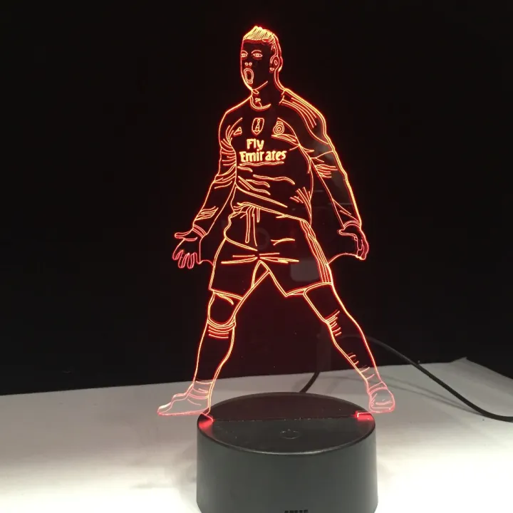 Usb 3d Led Night Football Player Touch Sensor 16 Colors Remote Control ...