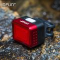 INFUN F50 Bicycle Rear Light Bike Brake Taillight Bicycle Alarm MTB Cycling Charge LED Flashlight for Bike Safe Lamp Accessories-Red. 