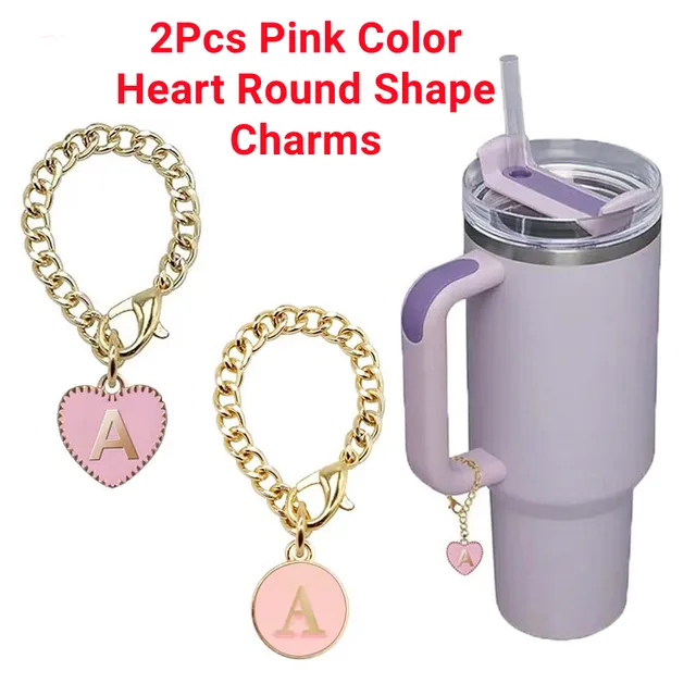 New%202pcs%20Letter%20Charm%20Accessories%20Pink%20Heart%20Shaped%20Personalized%20Name%20Id%20Handle%20Initial%20Charms%20Tag%20For%20Stanley%20Cup%20Tumbler%20-%20Image%204