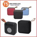 T5 Wireless Portable BT Speaker Sound Box Outdoor Bass Stereo FM Radio with TF Card Support / USB / BT / AUX. 