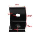 FORIDE 4 Pcs L Corner Bracket, Connector Corner Angle Bracket Connection Joint for Aluminum Profile (Black 2020). 