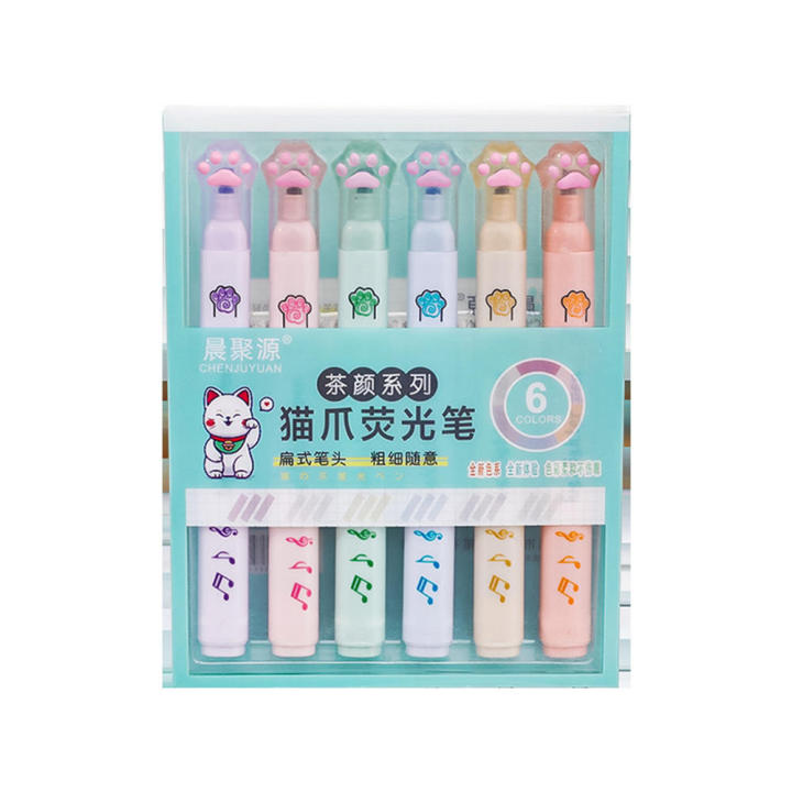 6PCS/Box%20Kawaii%20Cat%20Claw%20Highlighter%20Drawing%20Art%20Marker%20Fluorescent%20Pen%20Student%20Cute%20Watercolor%20Pen%20Stationery%20School%20Supplies%20-%20Image%209