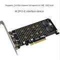 Card NVME M.2 M KEY SSD Expansion Adapter Extended Dual NVME PCI-E X8 Split Card. 