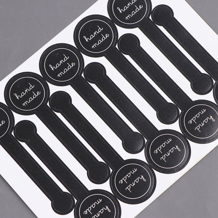 50Pcs%20"Hand%20Made"%20Black%20Sealing%20Sticker%20Packaging%20Sticker%20Label%20DIY%20Gift%20Sticker%20-%20Image%204