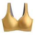 Thailand Latex Seamless Underwear Women's Wireless Summer Thin Push up Breast Holding Sports Vest Sleep Bra. 