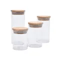 Glass Jar with Bamboo Lid Sealed Canister Food Storage Bottles Container Storage　XINYAN. 