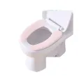【WEJA】1Pair Portable Reusable Warm Plush Toilet Seat Filling Washable Bathroom Mat Seat Cover Health Sticky Pad Household Supplies. 