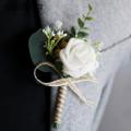 Brooch Fashion Accessory Elegant Flower Shaped Groom Brooch for Wedding Suit Coat Buyers' Favorite Decorative Corsage Pin for Men's Attire Flower Shaped Bridegroom Brooch. 