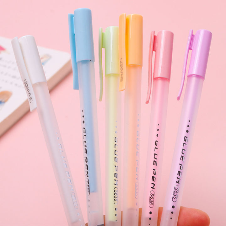 RHS Online 2PCS Portable Colour Dot Glue Pen Shaped DIY Quick-Dry Glue Stick Pen Journal Tool