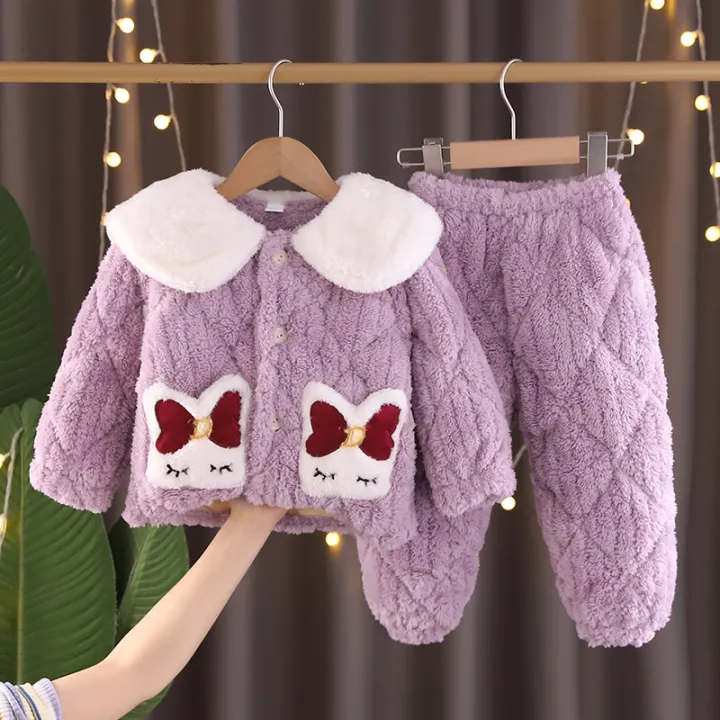 pajamas%20for%20kids%20Children's%20flannel%20pajamas,%20winter%20three-layer%20plush%20loungewear%20for%20boys%20and%20girls,%20plush%20loungewear,%20hooded%20coral%20velvet%20thick%20set%20-%20Image%206