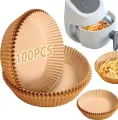 100pcs/50pcs Air Fryer Disposable Baking Papers Non-Stick Steamer Round Parchment Paper Liners Kitchen Accessories. 