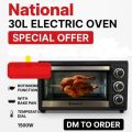 Natiional Electric Oven 30Lt  with one year warranty. 