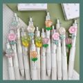 1/2pcs Cute Mini Flower Gel Pens Black Ink Neutral Pens Kawaii Korean Stationery Kids Gifts Writing Tools School Office Supplies. 