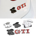 1Pcs Car Metal Badge Sticker Rabbit GTI Logo Decal Decoration For VW GTI Passat b6 Golf Mk4 Mk7 Tiguan Jetta T-ROC Sharan Touran. 