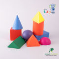 9-Piece Colorful 3D Geometric Shapes Plastic Blocks Set - Montessori Learning Toys for Preschool and Home School Supplies. 