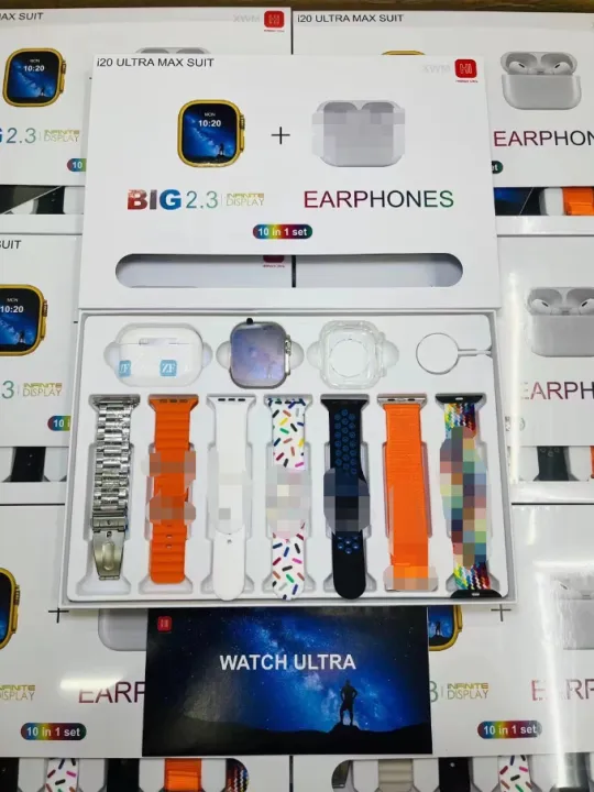 Hiwatch%20i20%20Ultra%202%20,%203%20MAX%20Suit%20SmartWatch%20+%20Airpods%20Pro%20with%20Transparent%20Screen%20Guard%20Watch%20with%20Seven%20Decorated%20Straps%20-%20Image%209